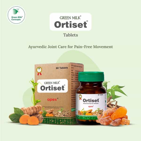 Green Milk Ortiset Tablets | Ayurvedic Joint & Bone Support | 60 Tablets