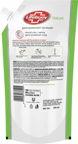 Lifebuoy Germ Protection Nature Hand Wash 750 Ml