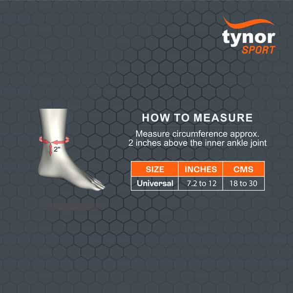 Tynor Ankle Support (Neo) Black & Orange Universal 1 Unit