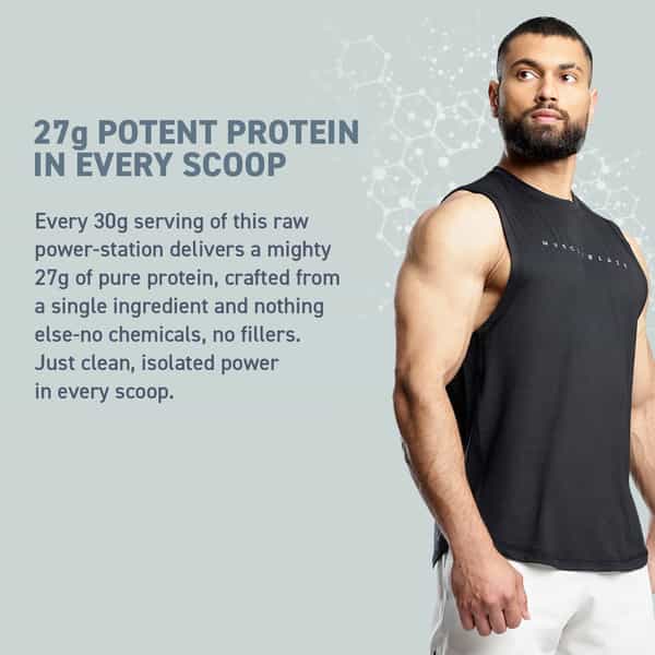 Muscleblaze 100% Clean Raw Whey Protein Isolate (Unflavoured | 500G) | 27G Protein Per Scoop