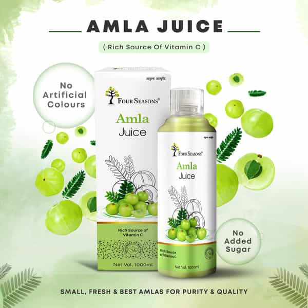 Four Seasons Cold-Pressed Amla Juice 1L | Vitamin C | For Healthy Skin | Hair & Face | Natural Detox
