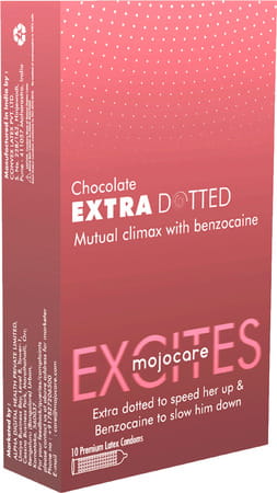 Mojocare Excites - Chocolate Extra Dotted Condoms