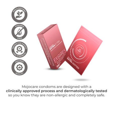Mojocare Excites - Chocolate Extra Dotted Condoms