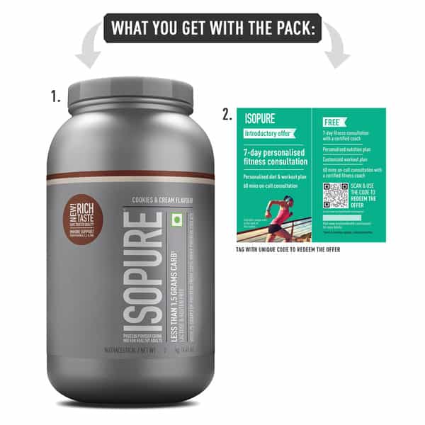 Isopure Whey Protein Isolate Powder With Vitamins For Immune Support - 2 Kg (Cookies & Cream)