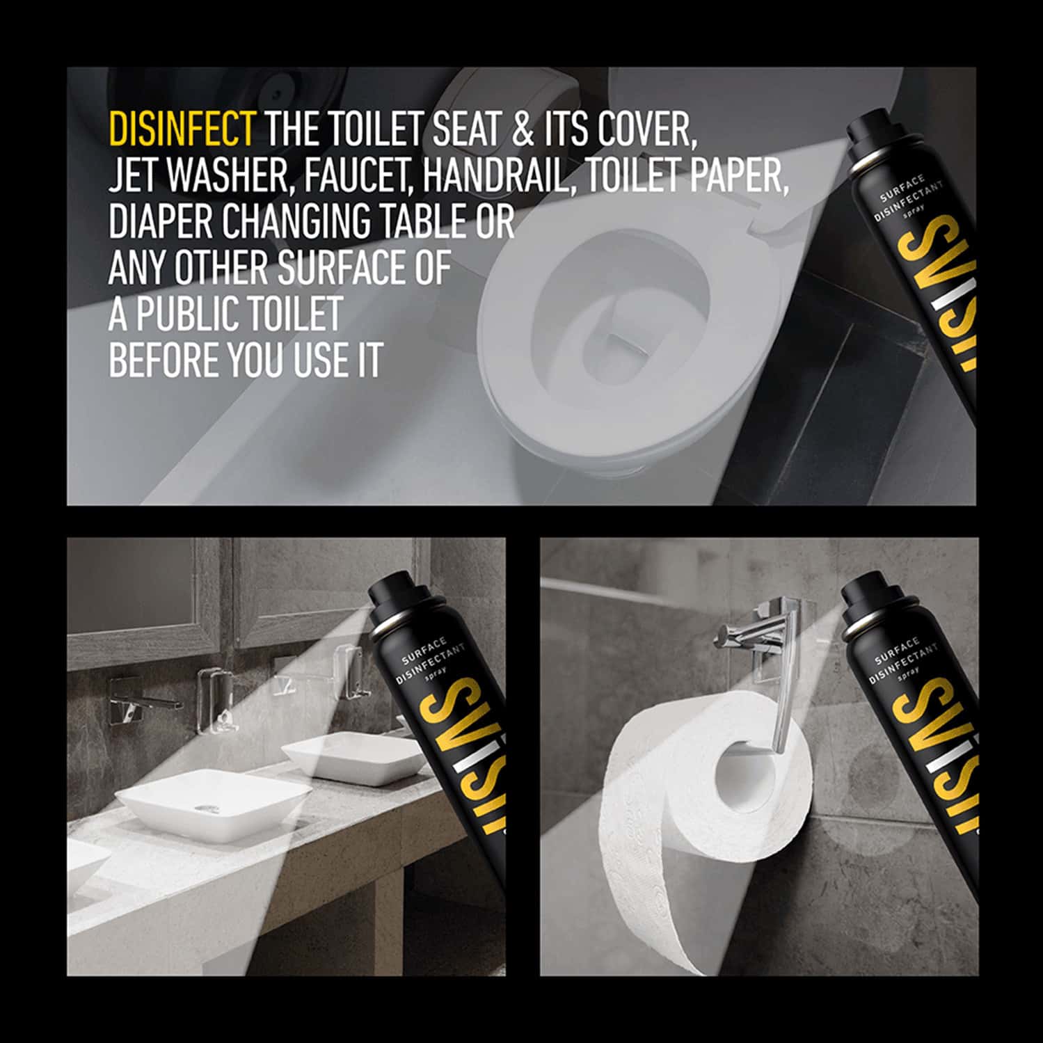 Buy SVISH ON THE GO ASPEN MULTISURFACE & TOILET SEAT DISINFECTANT SPRAY