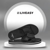 Liveasy Essentials Diabetic & Orthopedic Slippers- Men With Velcro -Black Size 6