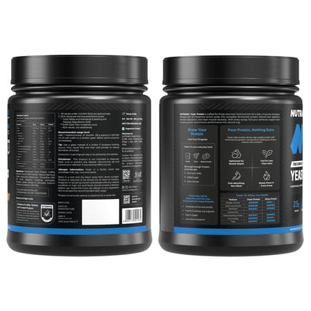 Nutrabay Yeast Protein Powder Cold Coffee 25G Protein & 6.7G Bcaa Per Scoop Jar 500 Gm
