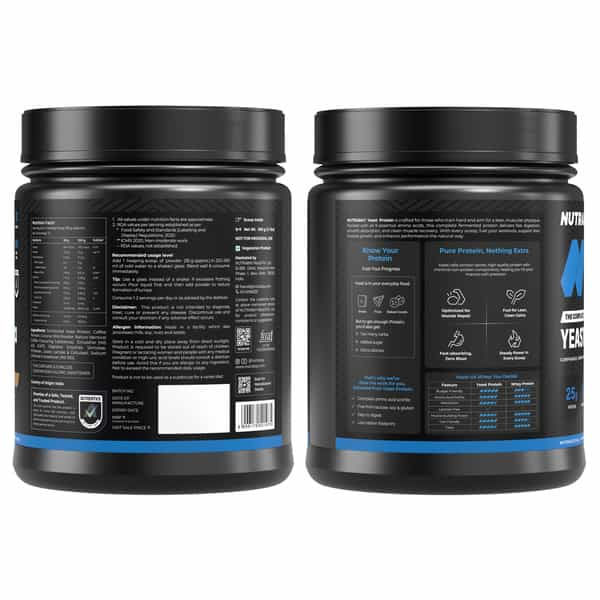 Nutrabay Yeast Protein Powder Cold Coffee 25G Protein & 6.7G Bcaa Per Scoop Jar 500 Gm