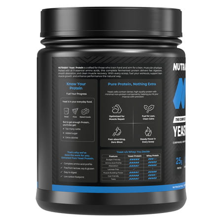 Nutrabay Yeast Protein Powder Cold Coffee 25G Protein & 6.7G Bcaa Per Scoop Jar 500 Gm