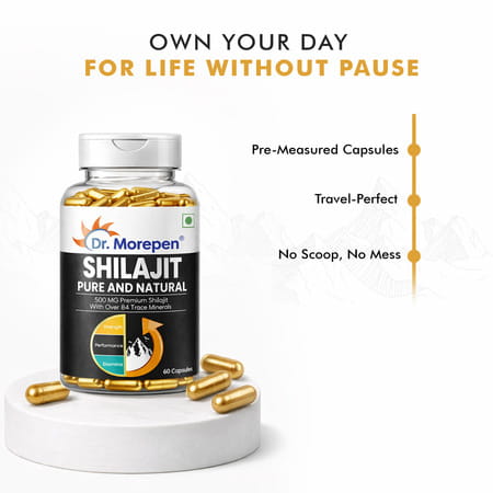 Dr. Morepen Shilajit Capsules For Strength Stamina & Vigor - 60 Capsules