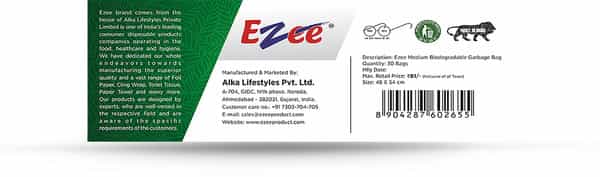 Ezee Bio-Degradable Medium Garbage Bags (19 X 21 Inches) - 30 Pcs