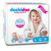 Doobidoo Baby Pants - Large Size Diapers (14 Count) -With Anti Leak Side Cuffs (9-14 Kgs)