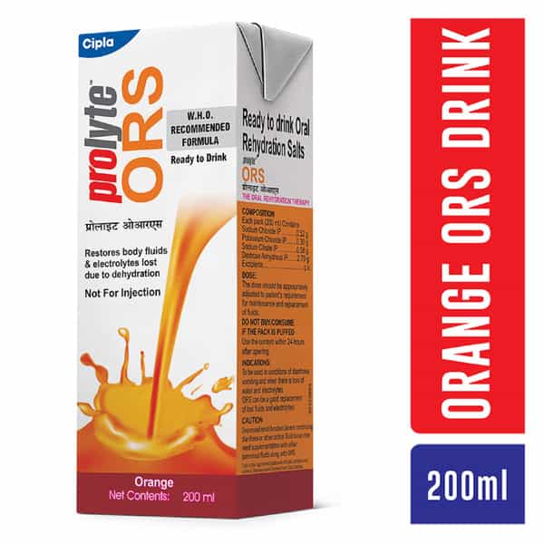 Prolyte Ors Ready To Drink Oral Rehydration Salts-Orange(200 Ml)
