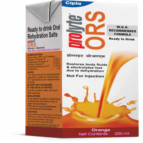 Prolyte Ors Ready To Drink Oral Rehydration Salts-Orange(200 Ml)