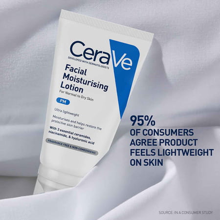 Cerave Pm Facial Moisturizing Lotion For Normal To Dry Skin 52Ml