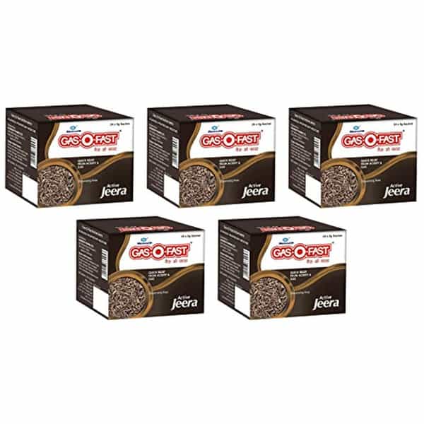 Gas-O-Fast For Relieving Acidity Active Jeera- 24X 5Gsachet X Pack Of 5