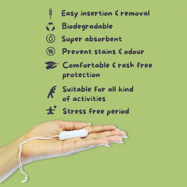 Lemme Be Light Flow Tampons (Box Of 8) 100% Cotton Certified Biodegradable