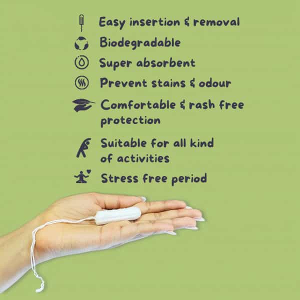 Lemme Be Light Flow Tampons (Box Of 8) 100% Cotton Certified Biodegradable