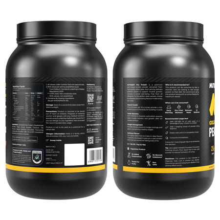 Nutrabay Gold Pea Protein Powder | 25g Protein | 4.6g Bcaa | 5g Fiber | Rich Chocolate Cerme - 1kg