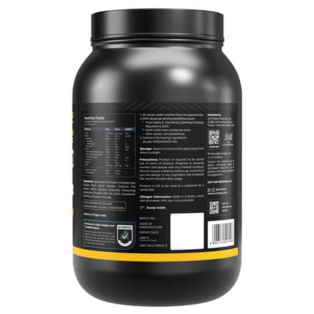 Nutrabay Gold Pea Protein Powder | 25g Protein | 4.6g Bcaa | 5g Fiber | Rich Chocolate Cerme - 1kg