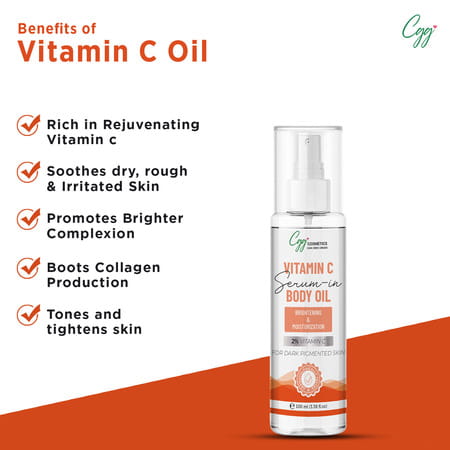 Cgg Cosmetics Vitamin C Serum- In-Body-Oil For Normal To Pigmented Skin | 100 Ml
