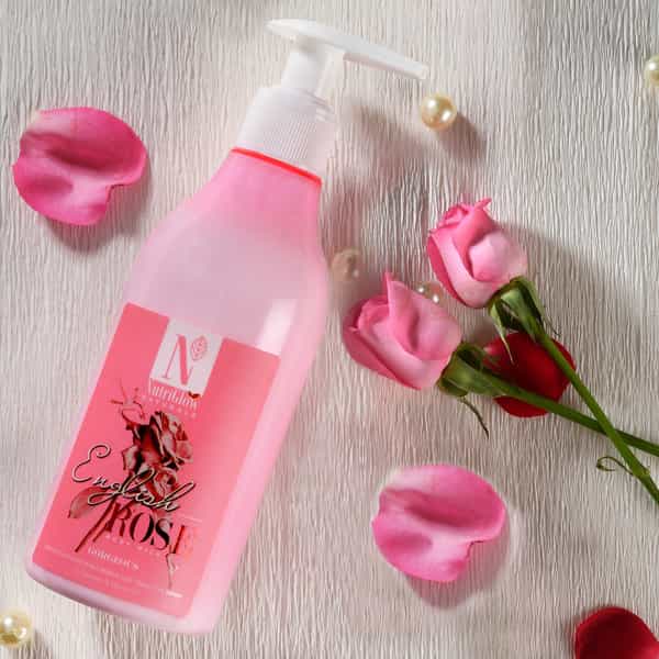 Nutriglow Natural's English Rose Body Milk|Nourishment|8 Hour Moisture Lock|Repair Skin Damage 300Ml