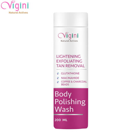 Vigini Skin Whitening Lightening Exfoliating Glow Glutathione Body Dtan Polishing Gel Wash 200ml