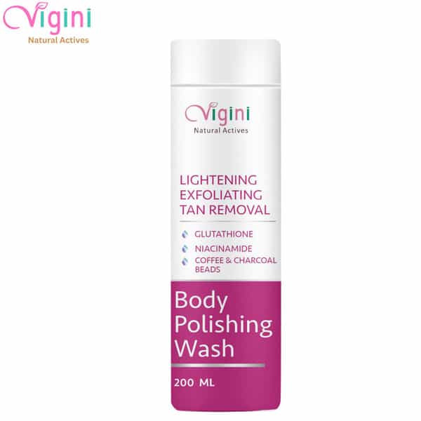 Vigini Skin Whitening Lightening Exfoliating Glow Glutathione Body Dtan Polishing Gel Wash 200Ml