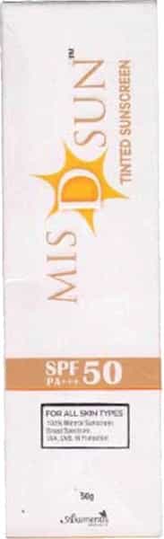 Mis D Sun Tinted Sunscreen Spf 50 | Pa+++ For All Skin Types - 50G