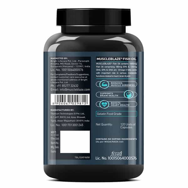 Muscleblaze Omega 3 Fish Oil 1000 Mg (120 No)