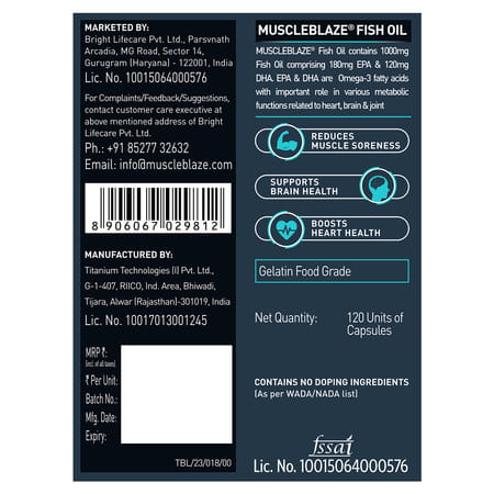 Muscleblaze Omega 3 Fish Oil 1000 Mg (120 No)