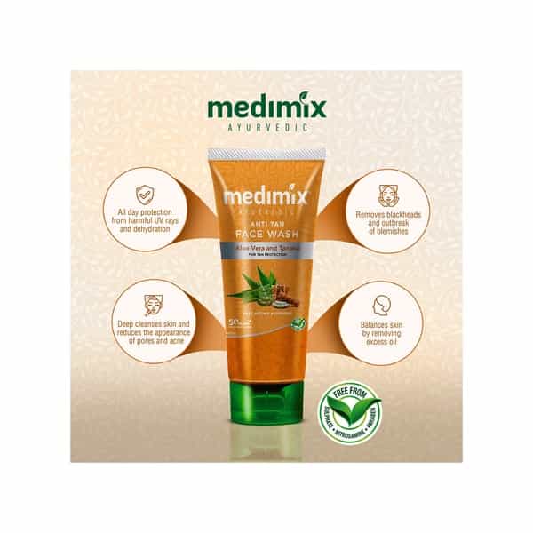 Medimix Ayurvedic Anti Tan Face Wash - 50Ml