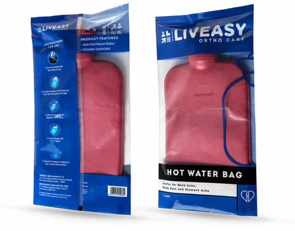 Liveasy Ortho Care Hot Water Bag Relieves Pain - Relaxes Sore Muscles - Red - 2L