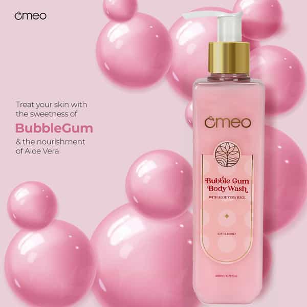 Omeo Bubble Gum Body Wash 200Ml- Skin Friendly Ph | Gentle Cleansing | Soft Nourshing Body Wash