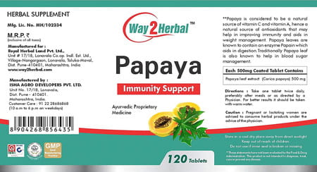 Way2herbal Papaya 120 Tablets