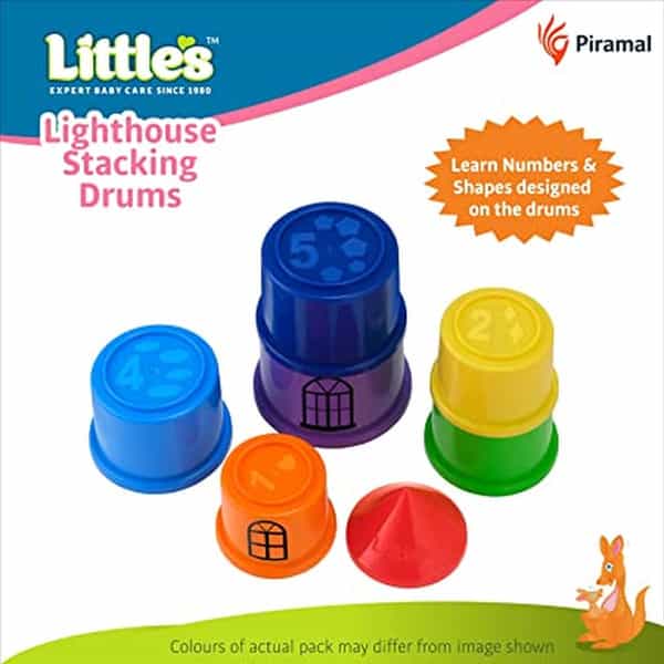 Little's Lighthouse Stacking Drums | Activity Toy For Babies I Multicolor