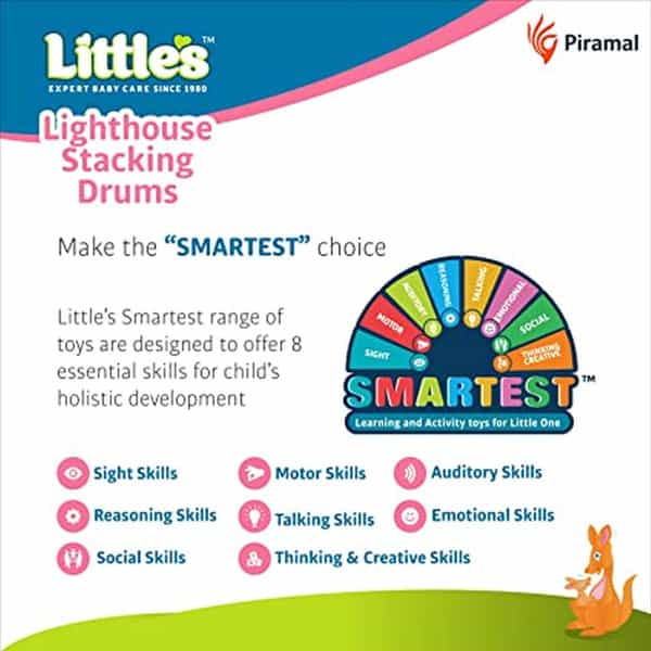 Little's Lighthouse Stacking Drums | Activity Toy For Babies I Multicolor