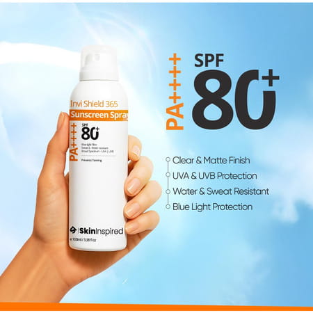 Skininspired Invi Shield 365 Body Sunscreen Spray Spf 80+ Pa++++ - 100g