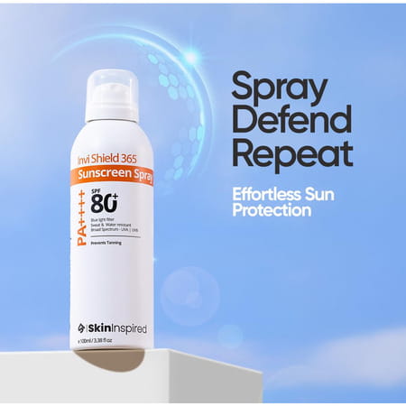 Skininspired Invi Shield 365 Body Sunscreen Spray Spf 80+ Pa++++ - 100g