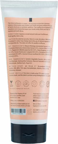 Arata Natural Refreshing Toothpaste With Peppermint Cinnamon & Chamomile - (100 Ml)