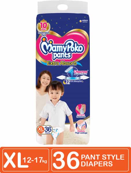 Mamypoko Pants Extra Absorb Diapers (Extra Large) 12-17 Kg - 36 Diapers