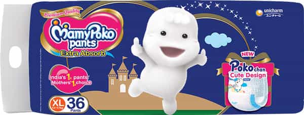 Mamypoko Pants Extra Absorb Diapers (Extra Large) 12-17 Kg - 36 Diapers