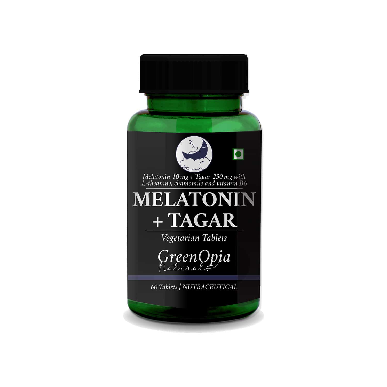 Greenopia Melatonin 10mg With Tagar 250mg 60 Vegetarian Tablets