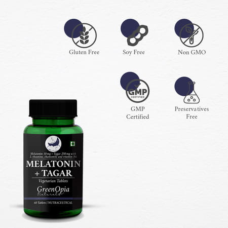 Greenopia Melatonin 10mg With Tagar 250mg 60 Vegetarian Tablets