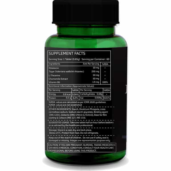 Greenopia Melatonin 10Mg With Tagar 250Mg 60 Vegetarian Tablets
