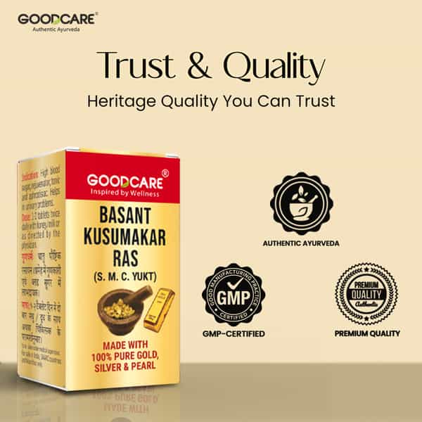 Goodcare Basant Malti Ras | Adults | Gold Pearl | 10 Tablets | Pack Of 1