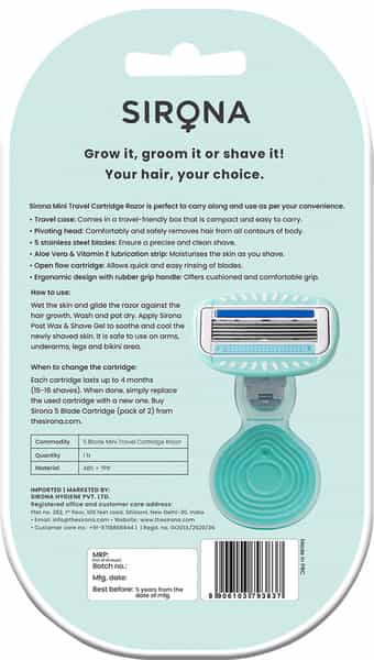 Sirona 5 Blade Body Razor With Replaceable Head - 1 Razor
