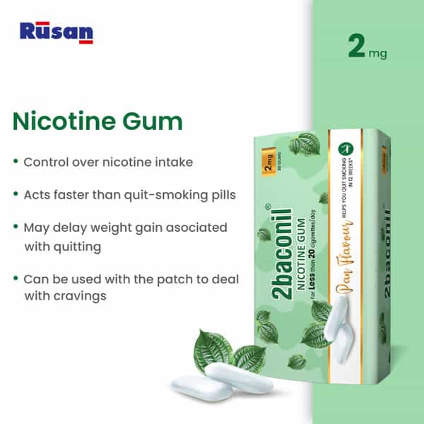 Rusan 2Baconil 2Mg | Paan Flavour | Tin | 30 Nicotine Gums