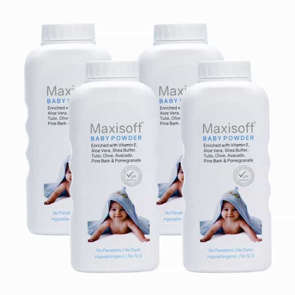 Maxisoft Baby Powder | Bottle | 100 Gm | Pack Of 4