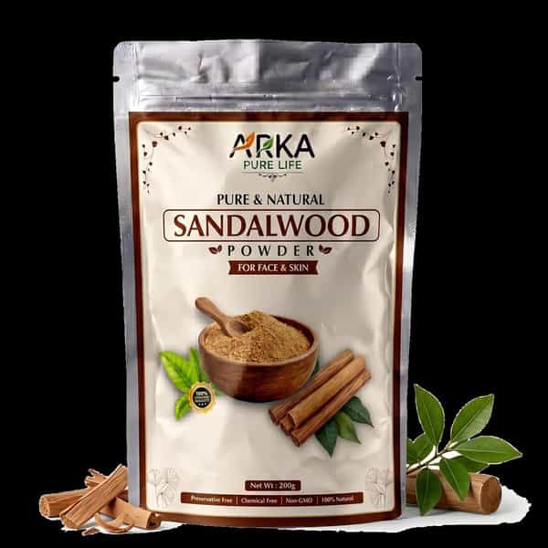 Arka Pure Life 100% Pure Sandalwood (Chandan) Powder For Face Pack & Glowing Skin (200G)